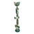 Marc Zimmerman "Associates in Teal" Glazed Ceramic Totem, 65 Inches Tall, Teal and Gold Glaze, Fish and Face Elements, Contemporary Art West Coast For Sale
