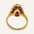 Modern 1970s Lady’s Ruby With Diamond Baguettes in 18k Gold Ring Size 4.5 For Sale - Image 3 of 4