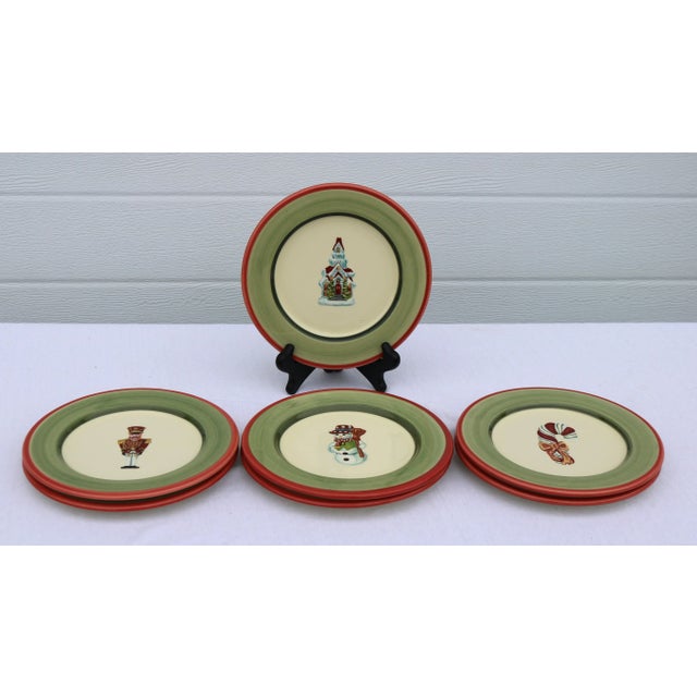 Colorful and whimsical dessert plates made by Zrike out of Portugal. This set includes 2 candy cane plates, 2 soldier...