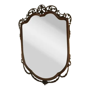 Vintage 1940's Mahogany Shield Mirror