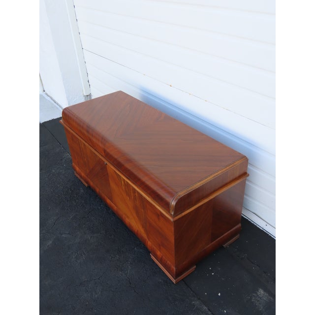 Lane Art Deco Waterfall Inlay Cedar Chest Blanket Trunk 6619 For Sale - Image 9 of 18