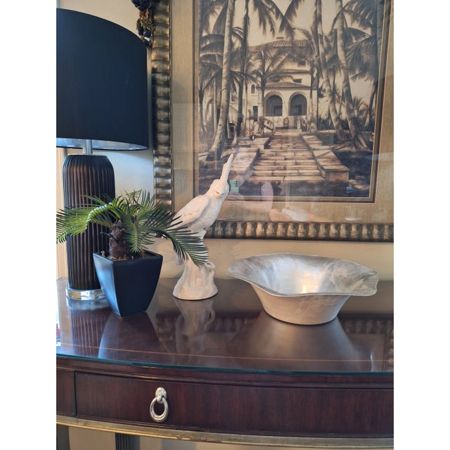 Vintage Nordstrom Turkish Silver Leaf Style Decorative Bowl - Large Scale For Sale - Image 10 of 13