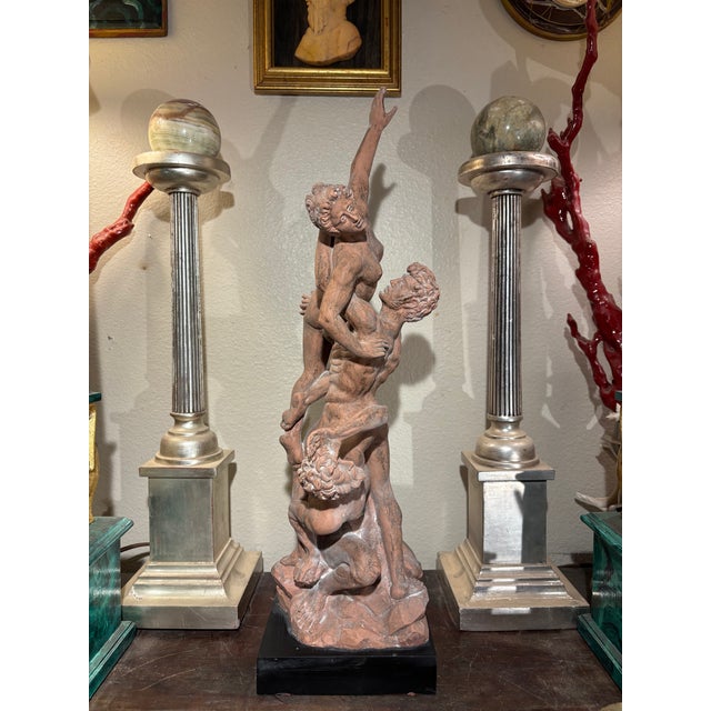 Neoclassical Revival Terracotta-Patinated Statue of the Abduction of a Sabine Woman After Giambologna For Sale In Palm Springs - Image 6 of 10