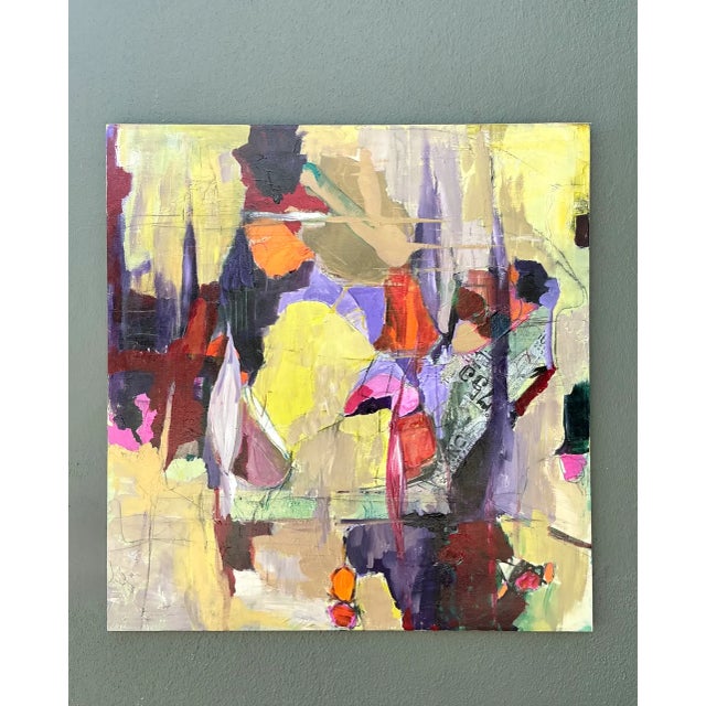 Vintage Abstract Expressionist Oil Painting on Canvas For Sale - Image 12 of 14