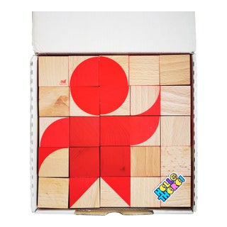 1989 Vintage Kurt Naef Ornabo Cubes Blocks Game Toy Puzzle Wooden 1980s Swiss Made Hubert Zimmermann For Sale