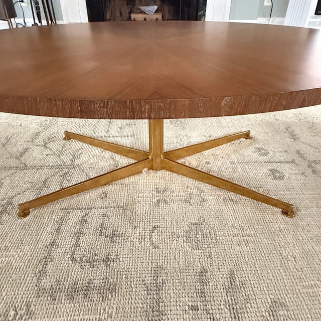 Wood Highland House Montauk Cerused Oak and Brass Cocktail Table For Sale - Image 7 of 10