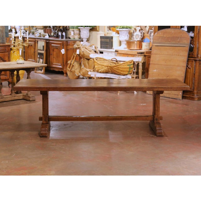 French 19th Century French Louis XIII Oak Refectory Monastery Table With One-Board Top For Sale - Image 3 of 9