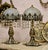 Victorian Crystal Fringe Table Lamps Set With Frosted Glass Shades & Gold and Bronze Base For Sale - Image 3 of 4
