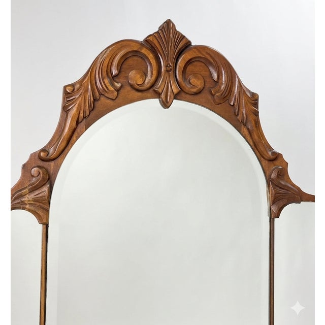 Art Deco Antique Art Deco Vanity With Arched Triple Mirror For Sale - Image 3 of 13