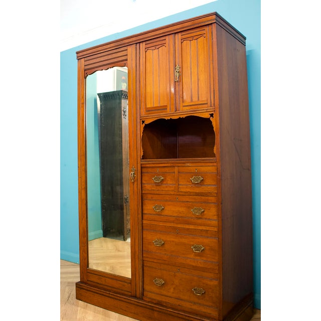 Antique Victorian Mahogany Compactum Combination Wardrobe, 1890s For Sale - Image 5 of 14