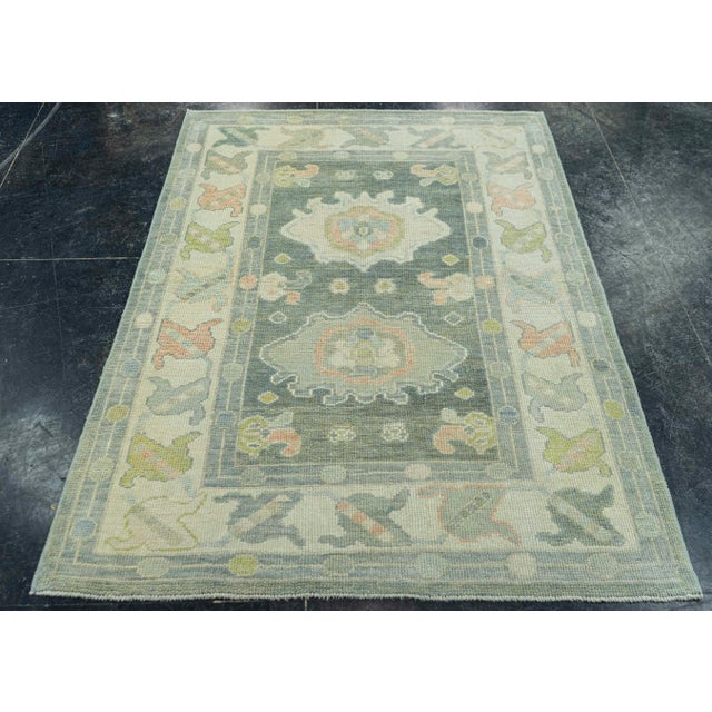 Early 21st Century Turkish Oushak Rug 3'10" x 5'4" #20109 For Sale - Image 5 of 8