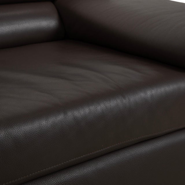 Black Brown Leather Courage Corner Sofa with Manual Function from Ewald Schillig For Sale - Image 8 of 18