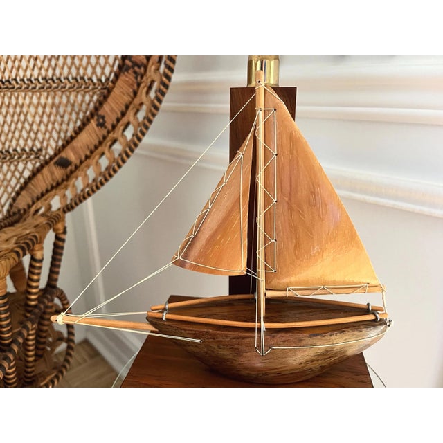 1960s Wood Sailboat Lamps, Pair For Sale - Image 10 of 18