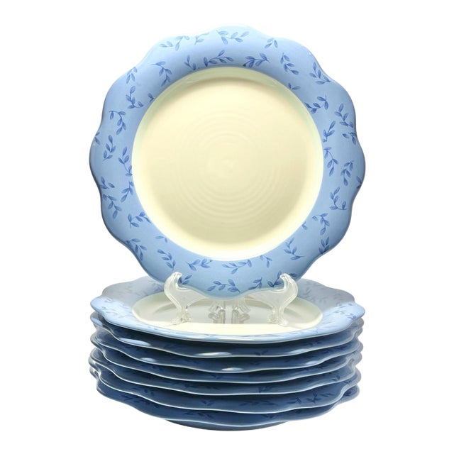 1990s Pfaltzgraff “Summer Breeze” Ceramic Salad Plates - Set of 8 For Sale