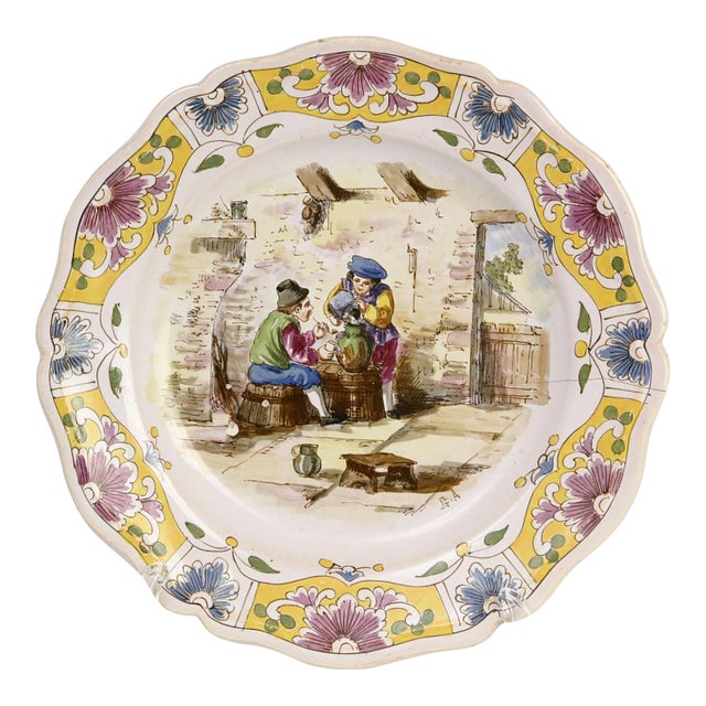 19thC. Lille Faience Plate, France For Sale