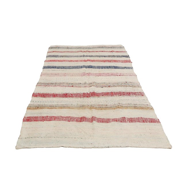 Vintage handwoven decorative rag rug from Adana region of Turkey. Approximatelly 40-50 years old. In very good condition.