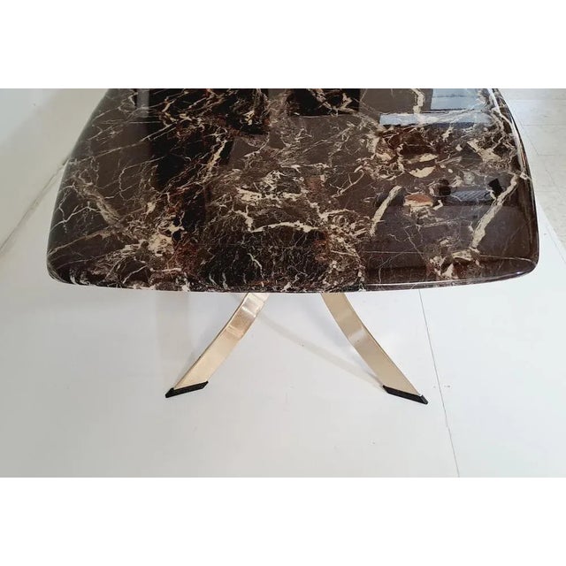 Large French Marble and Bronze Coffee Table, 1970 For Sale - Image 5 of 11