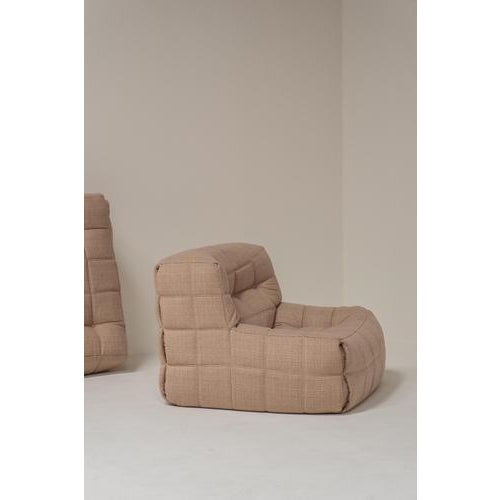 Set of Kashima Lounge Chair and Ottoman by Michel Ducaroy for Ligne Roset, France, 1970s, Set of 2 For Sale - Image 9 of 16