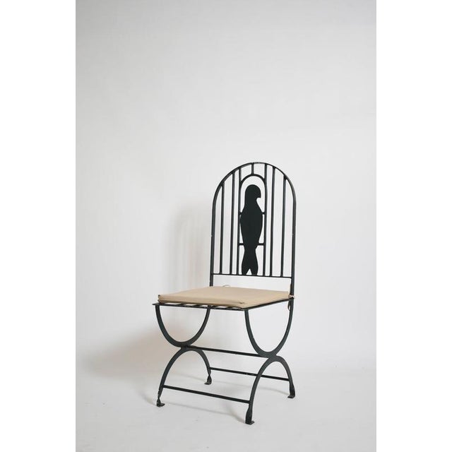 Pair of wrought iron bird cage chairs, 1960s. Height: 110 cm - 43.31 in Length: 45 cm - 17.72 in Width: 48 cm - 18.9 in...