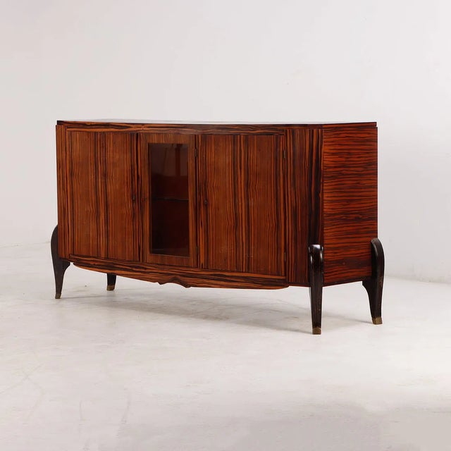 Art Deco French Macassar Ebony Art Deco Sideboard, C. 1930 For Sale - Image 3 of 10