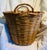 French Country 1960s Vintage Round Woven Wrapped Willow Basket For Sale - Image 3 of 8