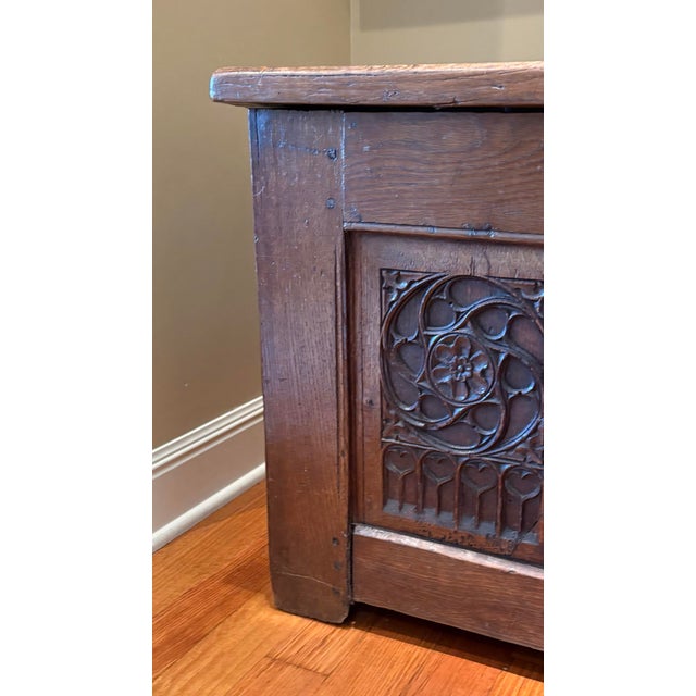 Late 18th Century English Late 18th Century Walnut Gothic Coffer / Chest For Sale - Image 5 of 11