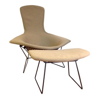 Harry Bertoia for Knoll Bird Chair & Ottoman For Sale