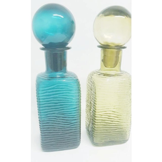 Mid-Century Modern Mid-Century Carafes with Spherical Stoppers, Set of 2 For Sale - Image 3 of 13