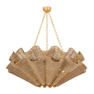 Hudson Valley Lighting Hayworth 44 in. 8 Light Chandelier in Vintage Gold Leaf Finish For Sale