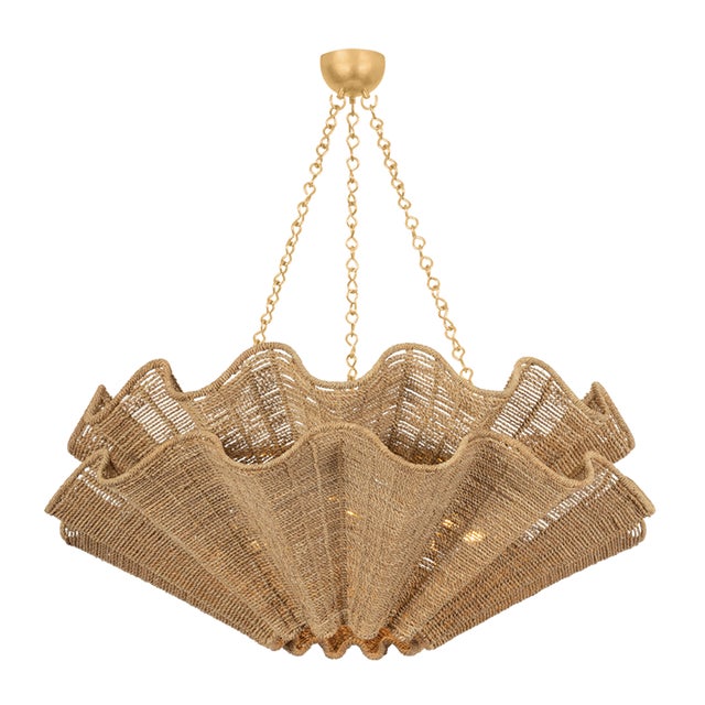 Hudson Valley Lighting Hayworth 44 in. 8 Light Chandelier in Vintage Gold Leaf Finish For Sale