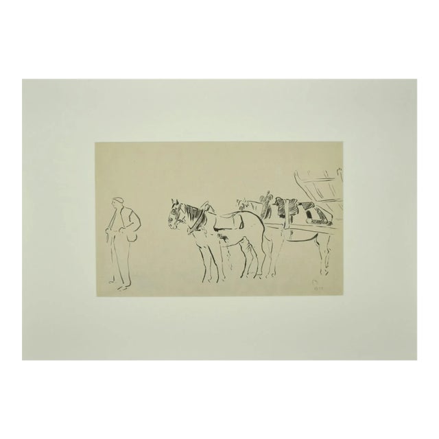 Unknown, Workhorses, Watercolor, 1909 For Sale