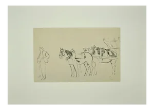 Unknown, Workhorses, Watercolor, 1909