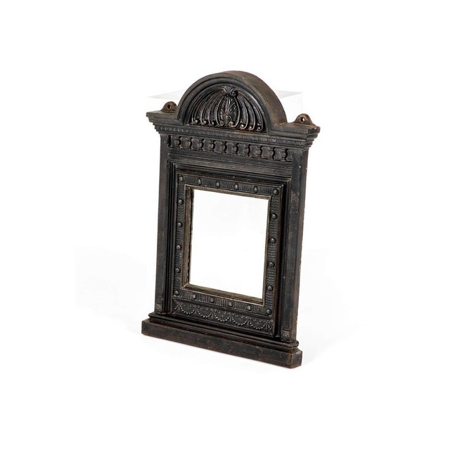 Cast Iron Over Mantle Fireplace Mirror For Sale - Image 3 of 11