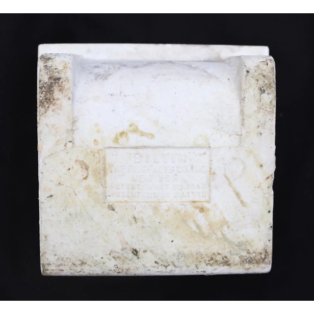 Ceramic Vintage Square White Ceramic Fairfacts Co. Bathroom Soap Dish For Sale - Image 7 of 8
