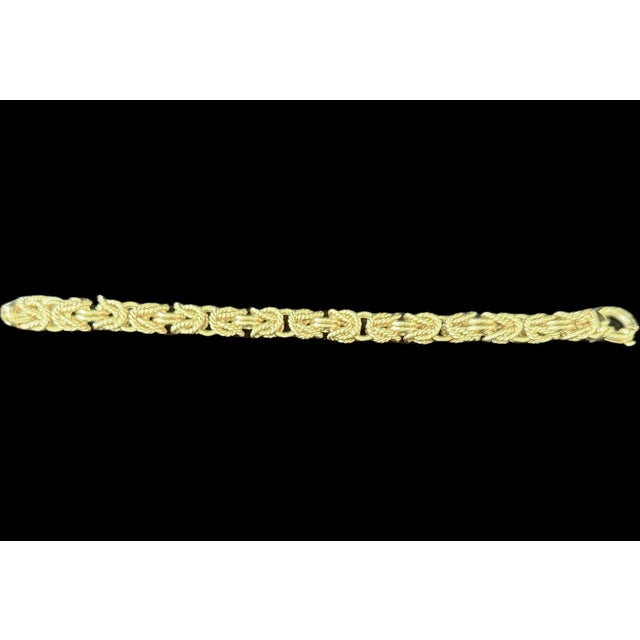 Vintage Italian 14k Gold Woven Link Necklace and Bracelet Set For Sale - Image 9 of 18