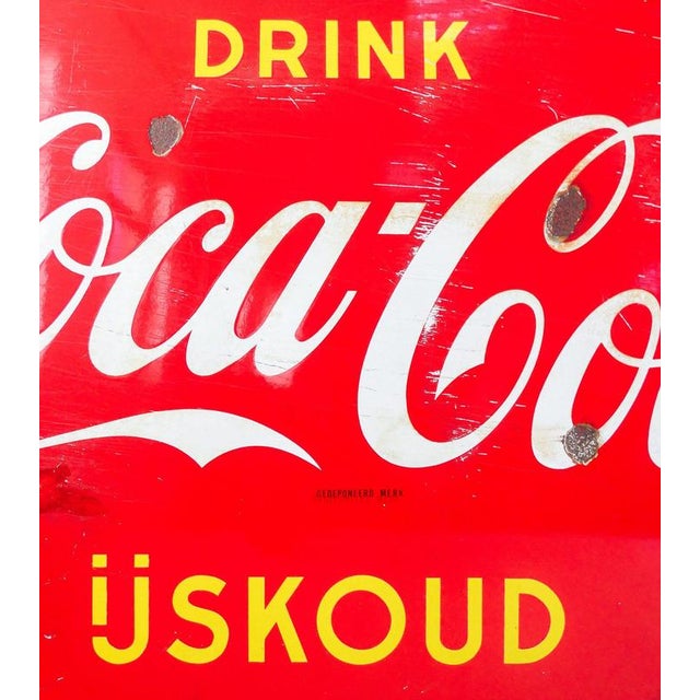 Enamelled Coca-Cola Sign, Netherlands, 1950s For Sale - Image 12 of 18