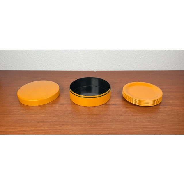 Mid-Century Modern German Space Age Coasters with Box, 1960s, Set of 7 For Sale - Image 6 of 13