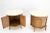 Travertine Top Round Drum Shape Two Doors End Side Tables Night Stands - A Pair For Sale - Image 4 of 12