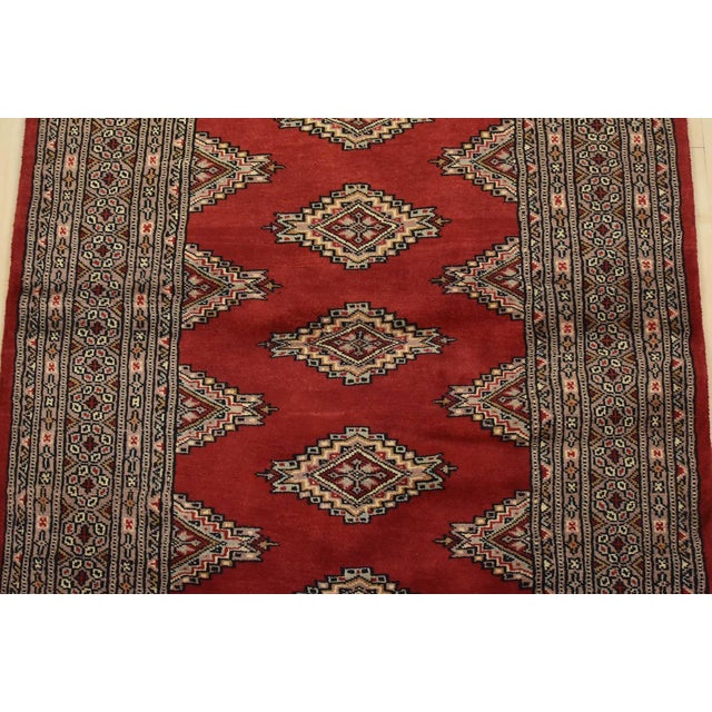 2020s Bokhara Jaldar Rug 3’1” X 4’8” Red Wool Tribal Hand-Knotted Oriental Carpet For Sale - Image 5 of 11