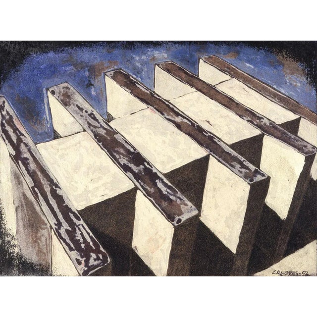 Untitled is an original color china ink on paper, realized in 2002 by the artist fernando canovas. Signed on front and on...