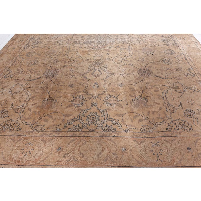 Textile Antique Persian Tabriz Handmade Wool Rug For Sale - Image 7 of 9