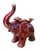 This is a handmade trunk up Chinese accent decorative elephant with Ru Yi figure made of ceramic and glazed with modern...