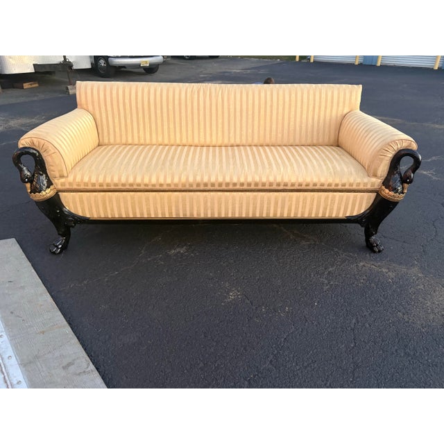 1930s Victorian Carved Swan Sofa For Sale - Image 11 of 11
