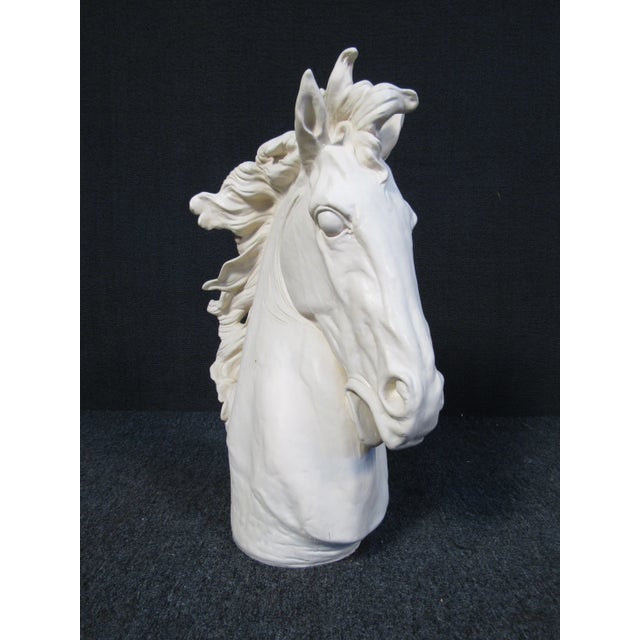 White Plaster Horse Head Sculpture For Sale - Image 8 of 8