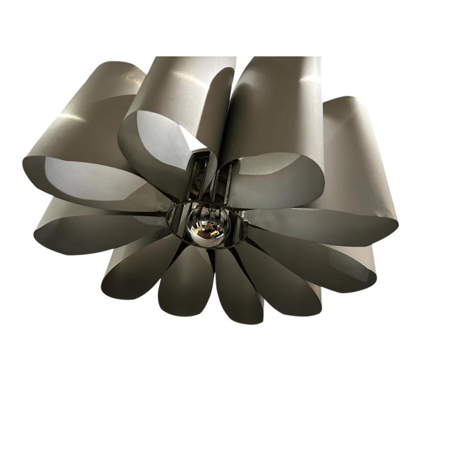 Silver Vintage Space Age Hanging Lamp in Aluminium, 1970s For Sale - Image 8 of 11
