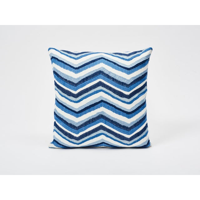 Schumacher Double-Sided Pillow in Shasta Embroidery Textured Print For Sale In Charlotte - Image 6 of 7