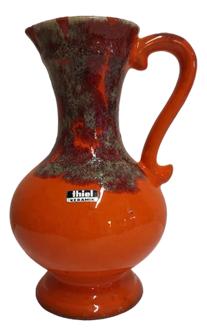 Vintage German Vase with Gray-Brown Lava from Thiel Keramik, 1970s