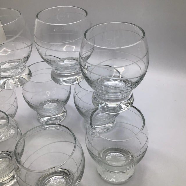 Glass Mikasa Circle Etched Balloon Cocktail Glasses-Set of 9 For Sale - Image 7 of 12