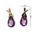 Late 20th-Century 14k Yellow Gold Pearshape Amethyst X Top Pierced Earrings, Pair For Sale - Image 4 of 5