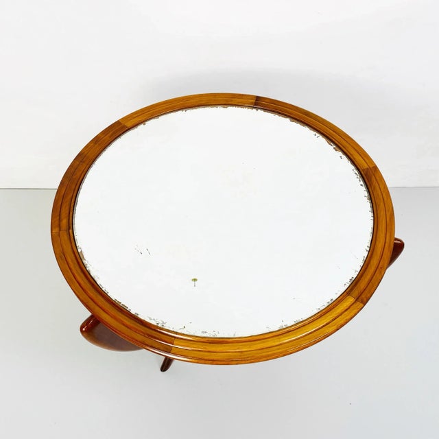 Mid-Century Italian Wooden Round Table, 1950s For Sale - Image 4 of 12